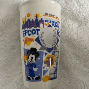 Rare Starbucks Disney Epcot Ceramic Travel Mug